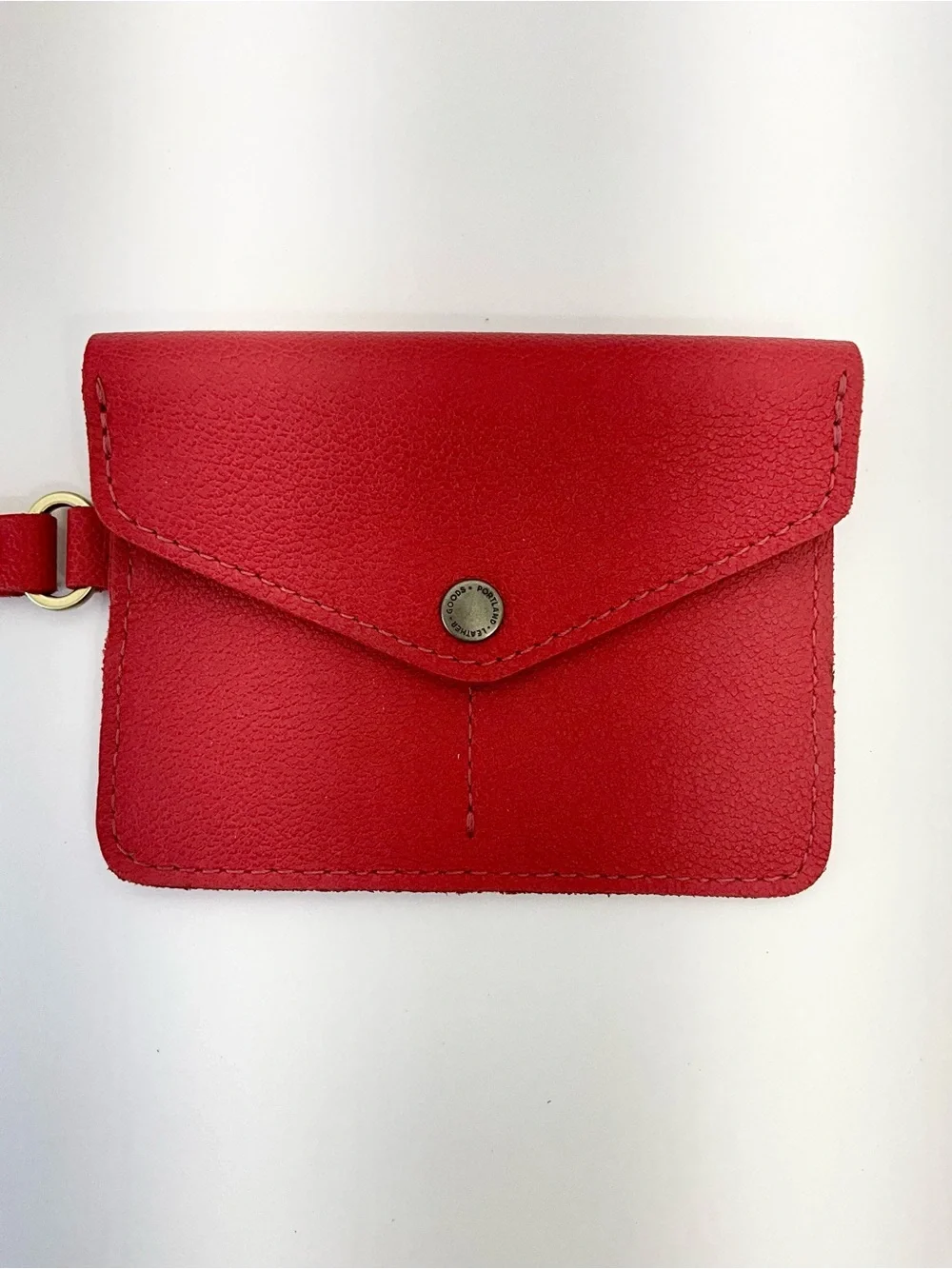Portland Leather Passport Wristlet in Cherry-NEW